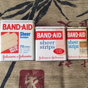 Vintage Johnson & Johnson Bandaid Metal Tins